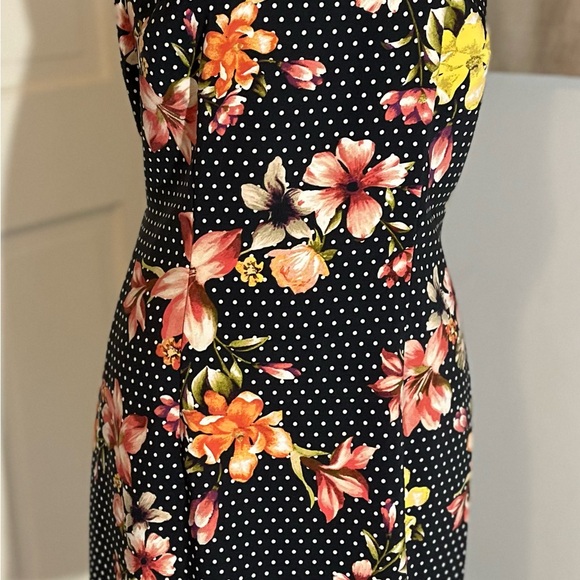 ALYX Black White Polka Dot Floral Sleeveless Work Business Professional Dress 12 - Picture 4 of 15